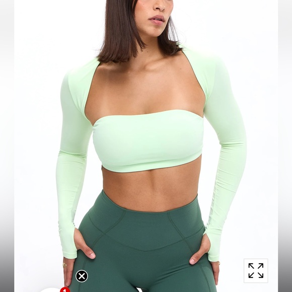 Buffbunny Collection Tops - Airknit Bolero Shrug in Honeydew